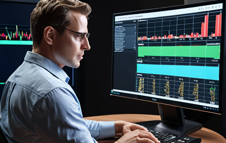 **Prompt:** An AI analyzes fund data (past returns, volatility, Sharpe Ratio) on a screen, providing insights for optimal investment timing. A confident investor stands nearby, making informed decisions based on the AI's analysis. The scene emphasizes data-driven precision and stability in fund investments.