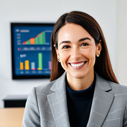 Home 20 **
"A professional female financial advisor in a modern office setting, smiling warmly at a client. She is wearing a modest business suit, fully clothed. The office is bright and welcoming, with financial charts visible in the background. Safe for work, appropriate content, perfect anatomy, natural proportions, professional, family-friendly."
**