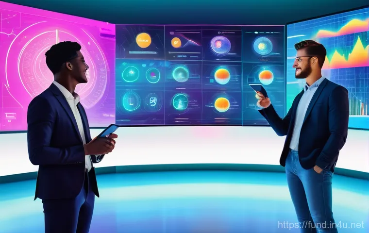 펀드투자상담사와 관련된 최신 금융 트렌드 - A vibrant scene depicting a diverse group of young adults, all dressed in modern, smart-casual attir...