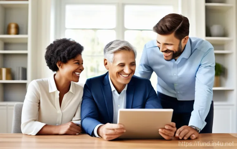 펀드투자상담사 고객 관리 성공 사례 - **Prompt 1: Family-Centered Financial Planning**
A warm and inviting scene where a professional ...